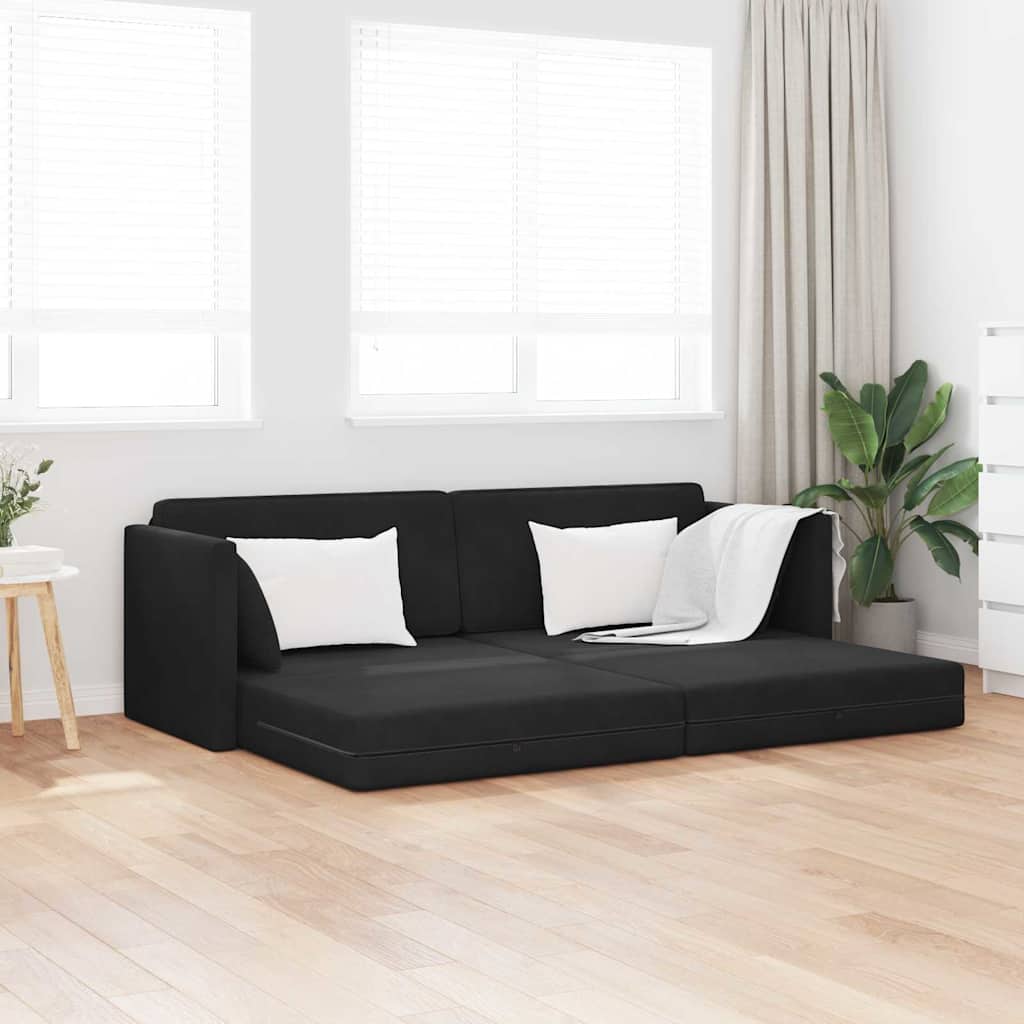 Sofa Bed Black 213 x 70 x 77 cm Velvet